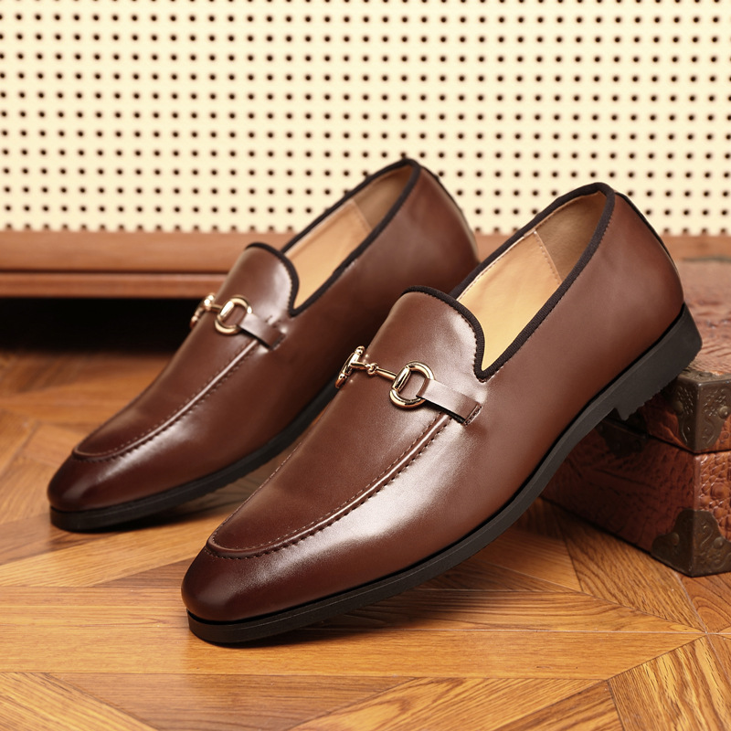 Zapatos de cuero de negocios transfronterizos de gran tamaño para hombres nueva moda hebilla de caballo zapatos Lefu comercio exterior versión coreana de zapatos de cuero perezosos image 3