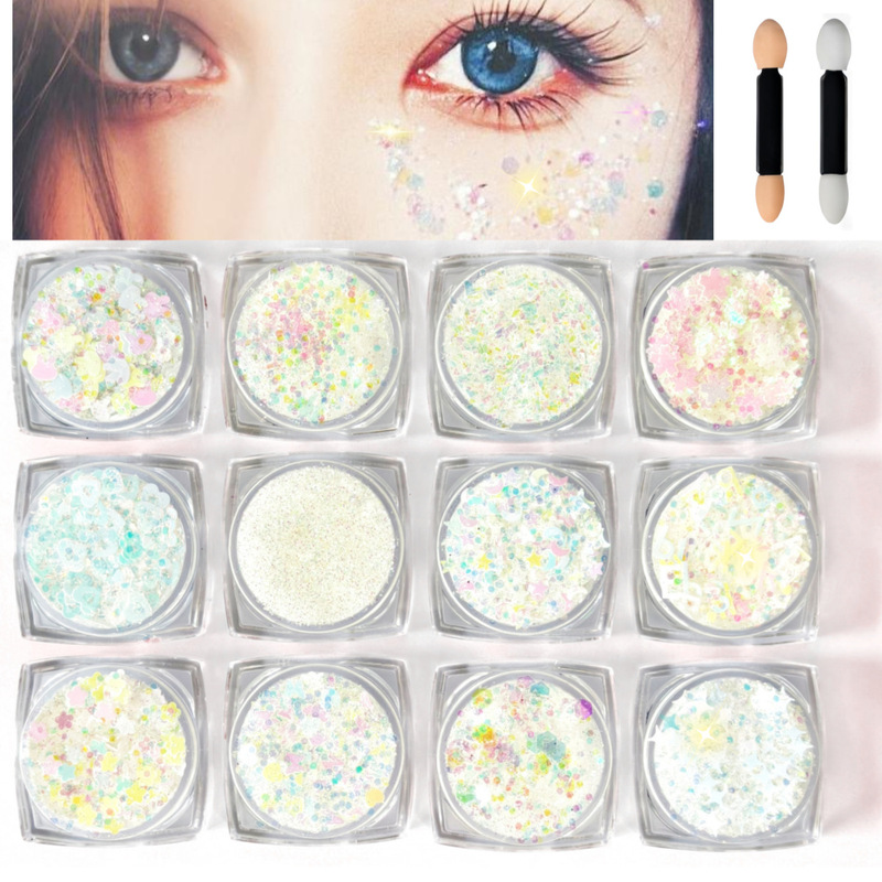 Amazon's Best-Selling Body Eye White Sequin Self-Adhesive Gel Glitter Party Makeup Gel Pet Amazon's Best-Selling Body Eye White Sequin Self-Adhesive Gel Glitter Party Makeup Gel Pet
