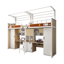 上床下桌公寓床一体职员工人上下铺连体爬梯学校大学生上下床定制
