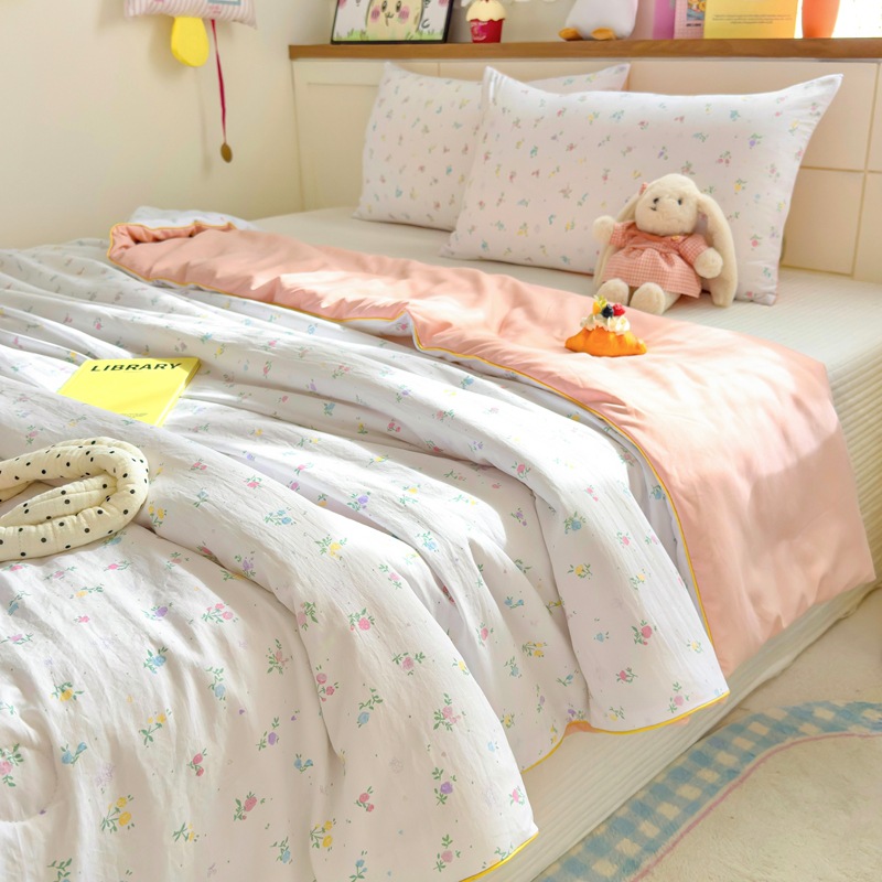 クラスA二重糸プリント夏はエアコン夏涼しさで学生寮の洗濯機に洗濯されている