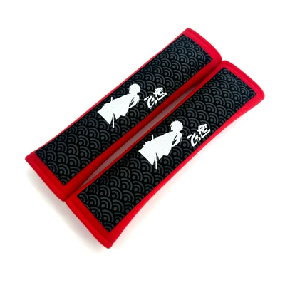 Car seat belt shoulder pad: Seat belt shoulder pad - sword-heart-red