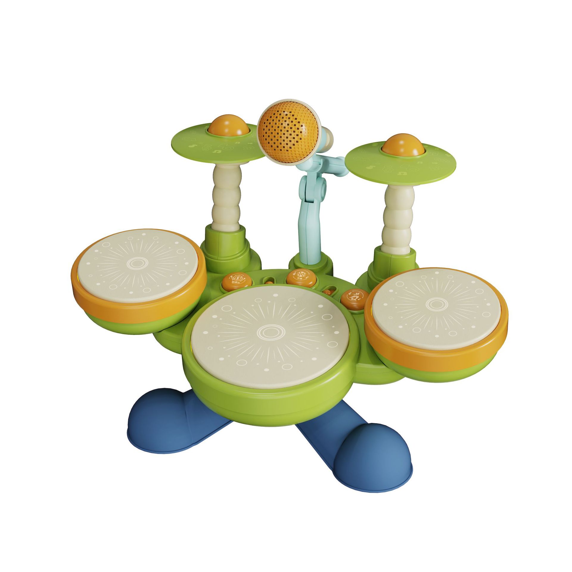 Juguetes de tambor de estante para niños Educación temprana para niños pequeños Instrumentos de batería Música Iluminación Niños y Niñas Batería batería