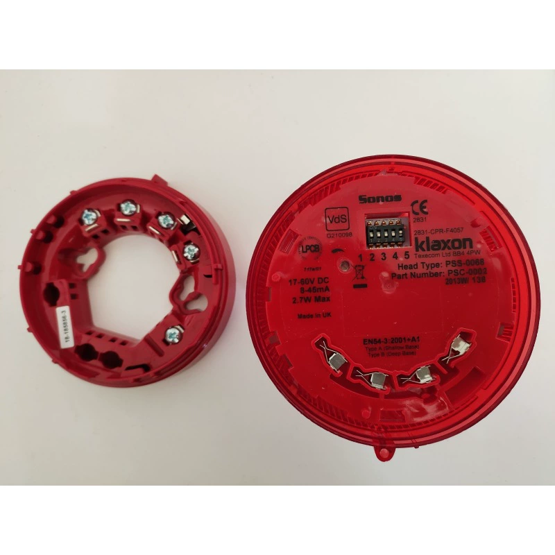 Klaxon PSS-0068 звуковая и световая сигнализация красный абажур вспышка 17-60VDC DC