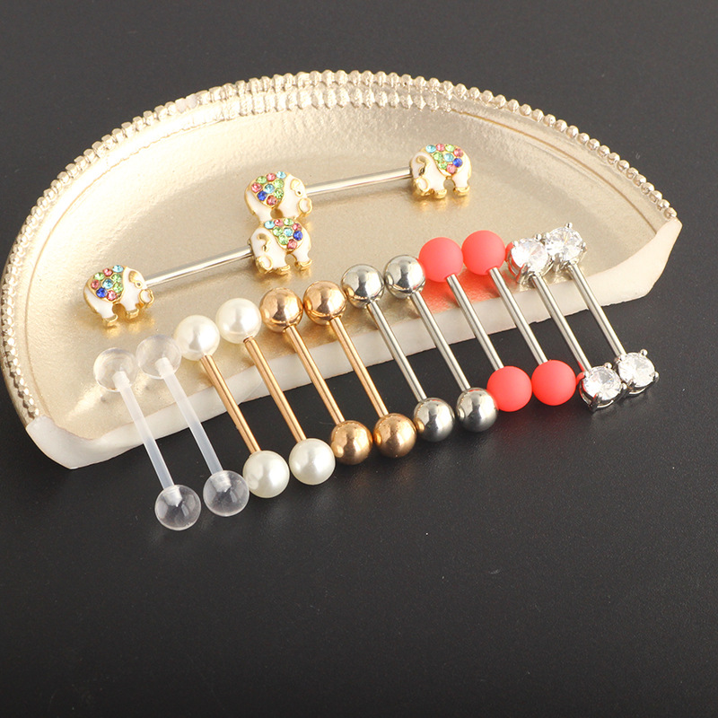 Labret piercing jewelry detail image