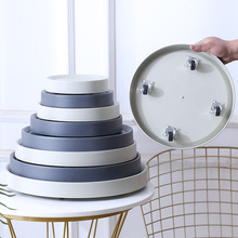 加厚塑料可移动槽型花盆托盘底座带轮底托花盆接水盘滑轮托底盆垫