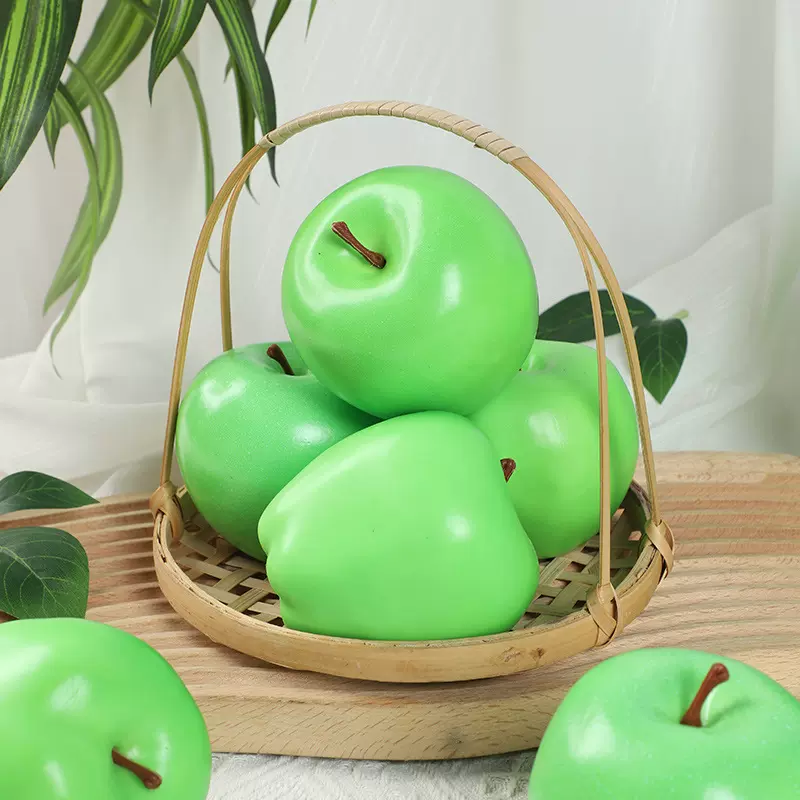 仿真青苹果模型假水果泡沫假苹果拍摄道具儿童早教玩具水果店装饰