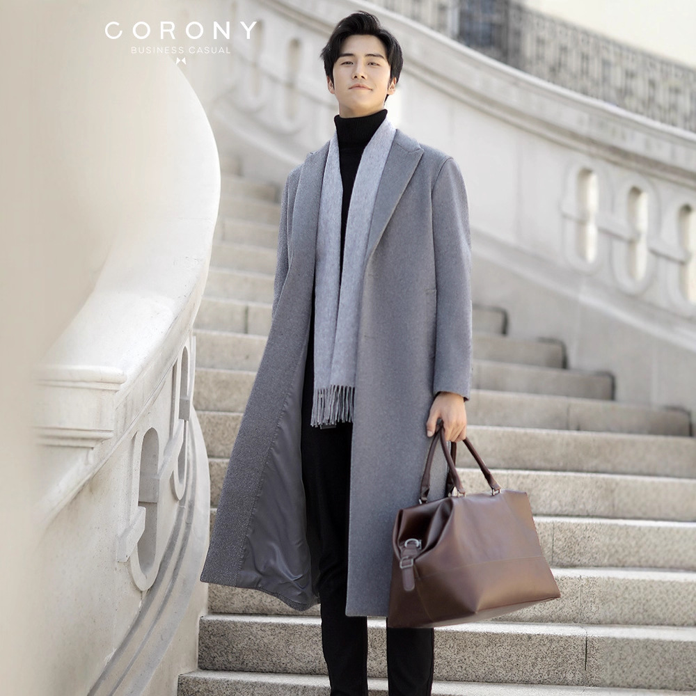 2022秋冬ウールラシャコートビジネスカジュアルプラスロングメンズトレンチコート冬服コート9914プラスコットン
