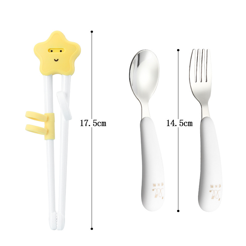 创意儿童餐具套装家用勺叉筷三件套卡通学习筷套装宝宝辅食餐具