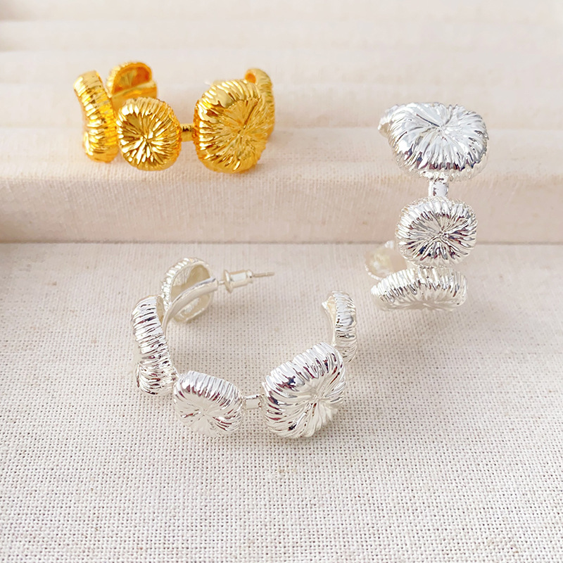 歐美復古時尚花火系列煙花拉絲耳釘重工設計高級感輕奢小眾耳釘女