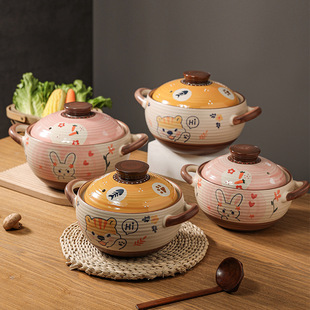 Japanese-style Household Gas Casserole Stew Pot Soup Pot Health Pot Heat-resistant Ceramic Pot Open Fire Tile Pot Soup Pot Casserole