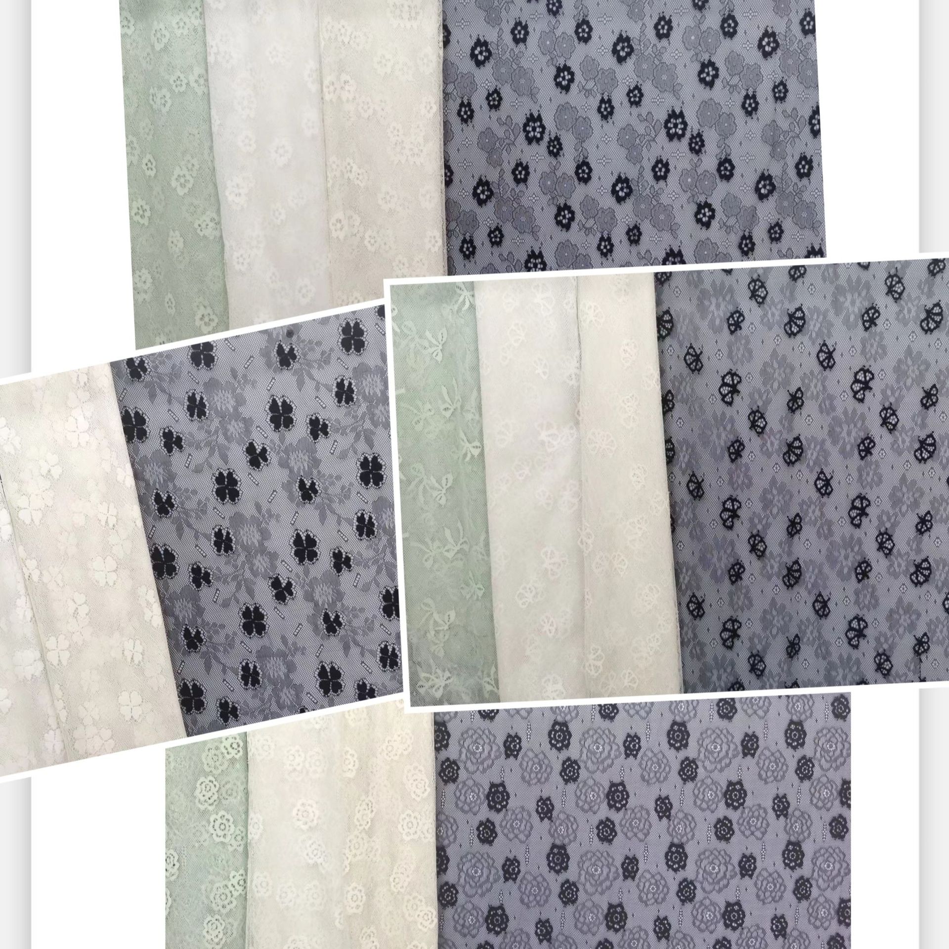 新款~多款小清新款锦涤杏子叶四叶花等暗花明花剪线蕾丝 裙装面料