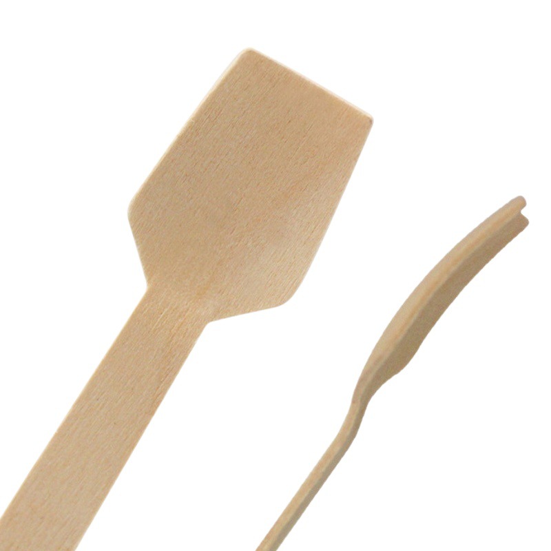 Cuchara de helado desechable de 95mm Cuchara de abedul degradable ecológica Cuchara de madera desechable Cuchara de palito de helado