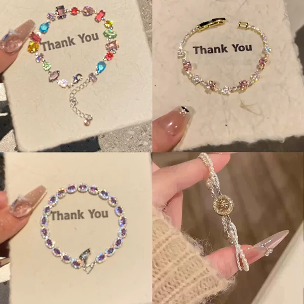 Real Gold Electroplated Zircon Sun Love Bracelet Niche Sweet All-match Bracelet Elegant Light Luxury High-end Jewelry for Women