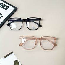 新款米钉大框素颜镜男女学生配近视镜框情侣眼镜方框防蓝光平光镜