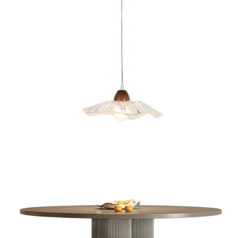 Estilo de registro comedor araña moderna minimalista estilo japonés madera bar comedor lámpara de la habitación retro hoja de loto cama lámpara de pared