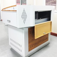 钢木组合多媒体讲台讲桌学校教室多功能发言台主席台