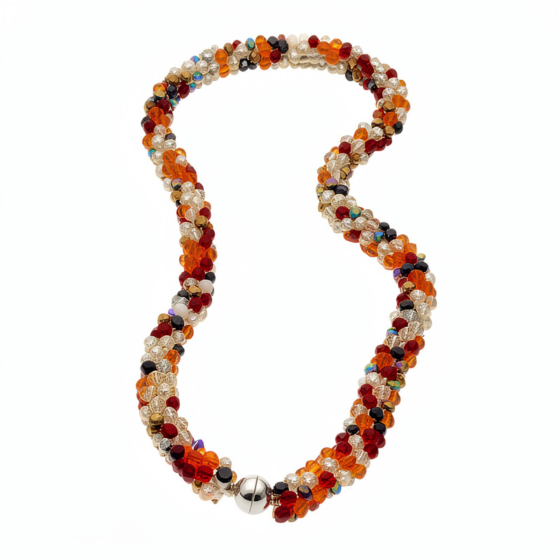 Collar de absorción de vidrio de colores cuentas personalidad temperamento de moda nicho collar de clavícula ligero lujo alta sensación collar mayorista image 6