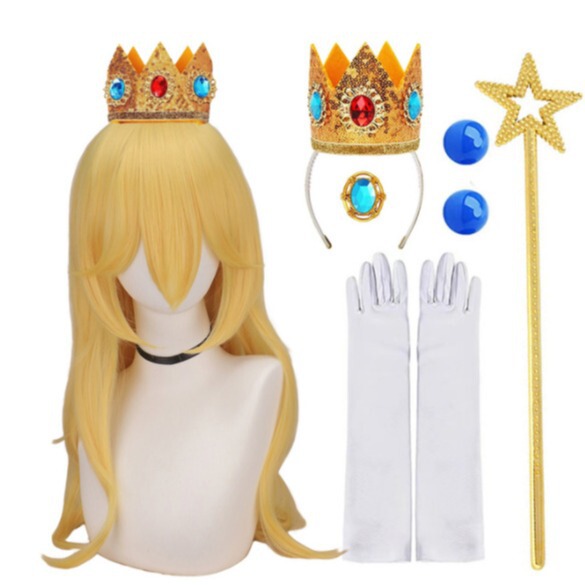 Super Mario Brothers princess peach wig Biqi Biqi princess peach princess wig Biqi