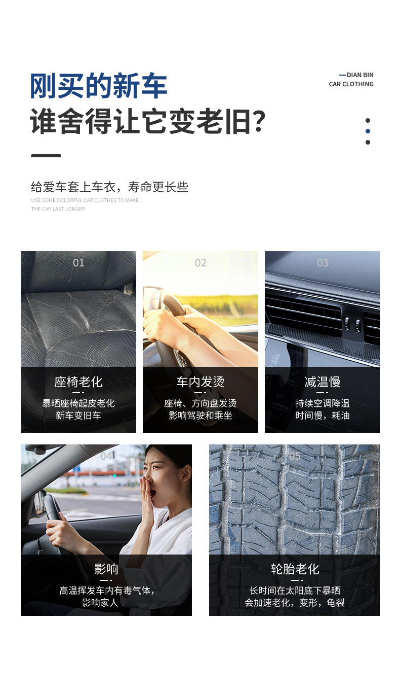 Car Cover 190t Silver-Coated Fabric Color-Blocked Car Cover Full Vehicle Sun Protection Cover Universal for All Seasons Waterproof and Dustproof Cover