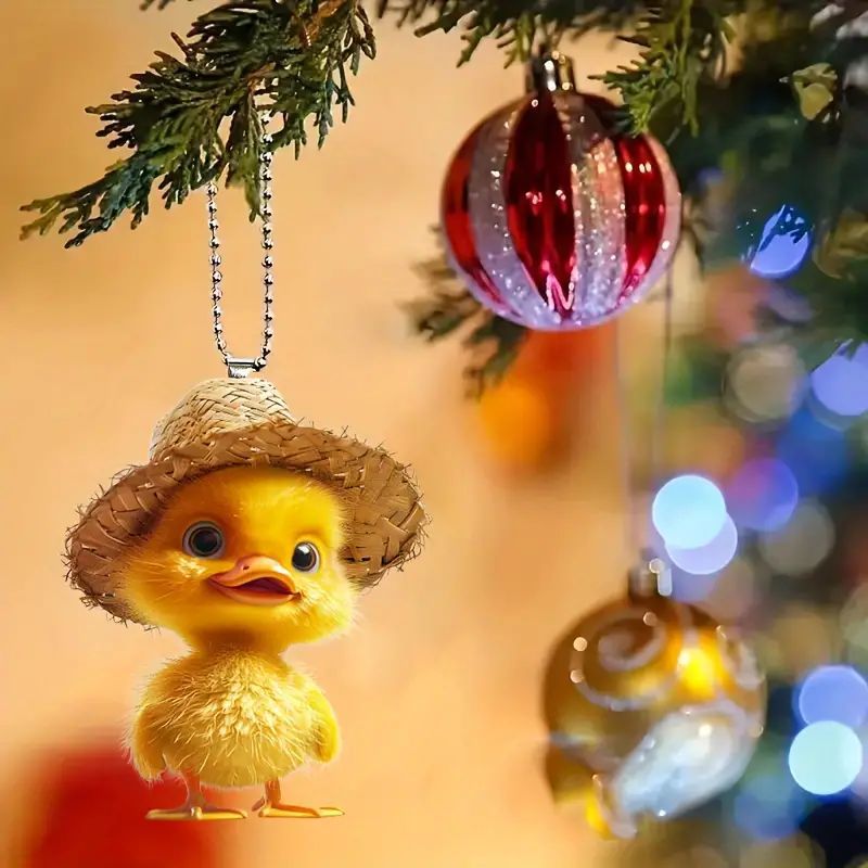 Nuevo acrílico plano transfronterizo para adornos de automóviles de pequeño pato amarillo adorable