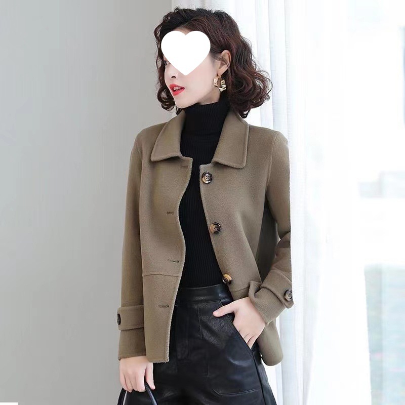 Short autumn woolen coat, cardigan for leisure, Chanel style, loose fit