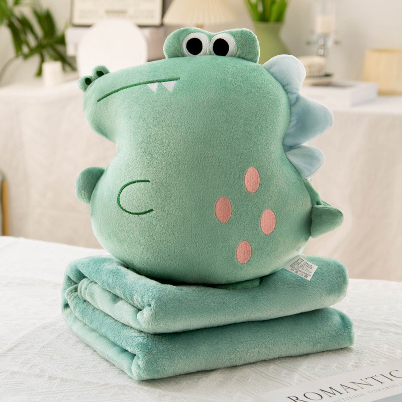 Dual-purpose colchón de almohada transfronteriza, manta de almohada de vehículo, manta de franela 2 en 1, almohada de siesta gruesa