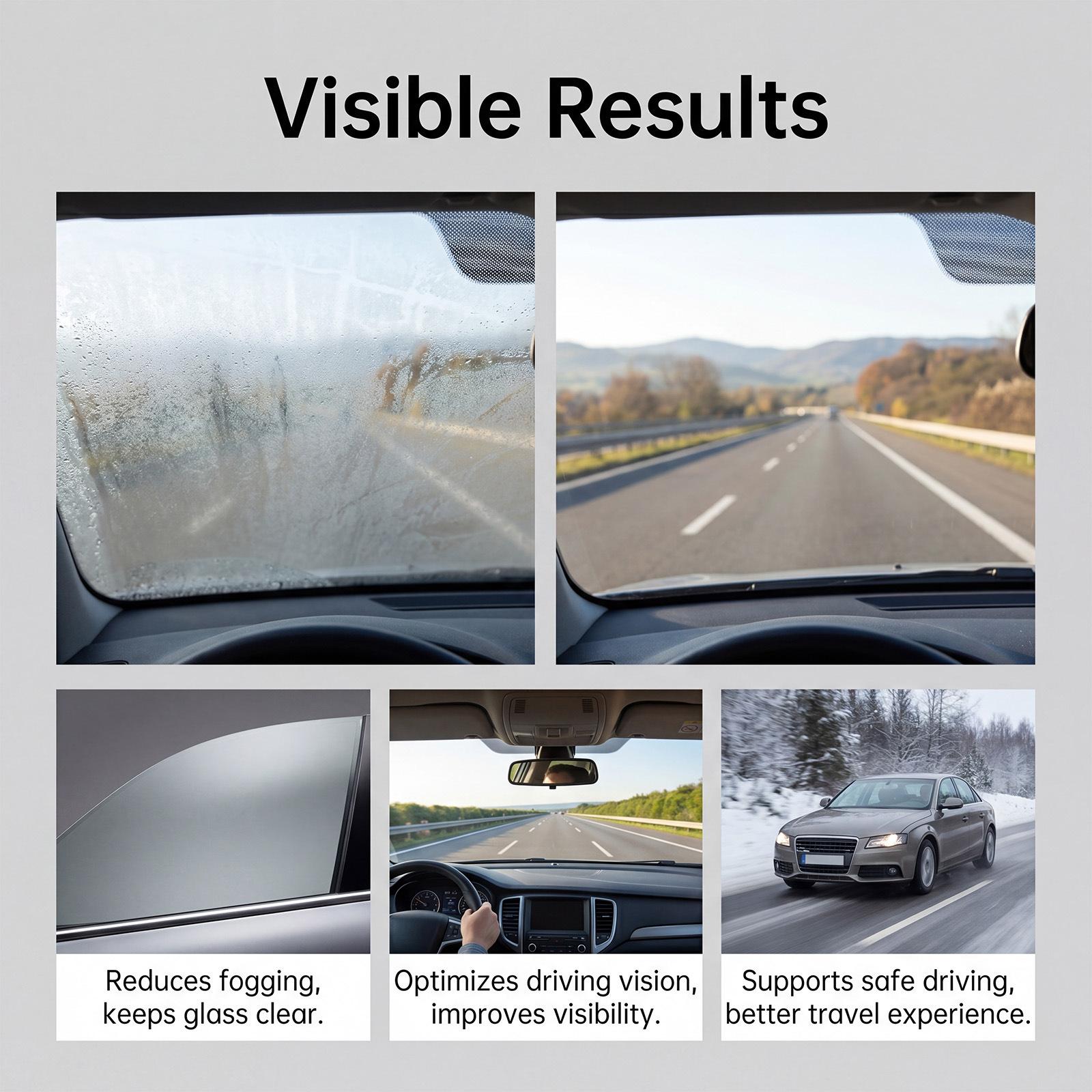 Rayhong Car Glass Anti-Fog Spray, Anti-Fogging Agent for Car Windows, Clear Vision Care Agent for Rearview Mirrors