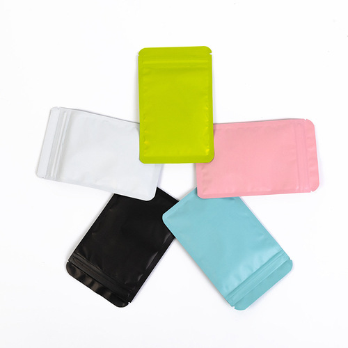 Colorful jewelry ziplock bag frosted aluminum foil bag double-sided aluminized opaque bone bag food powder sealed packaging bag