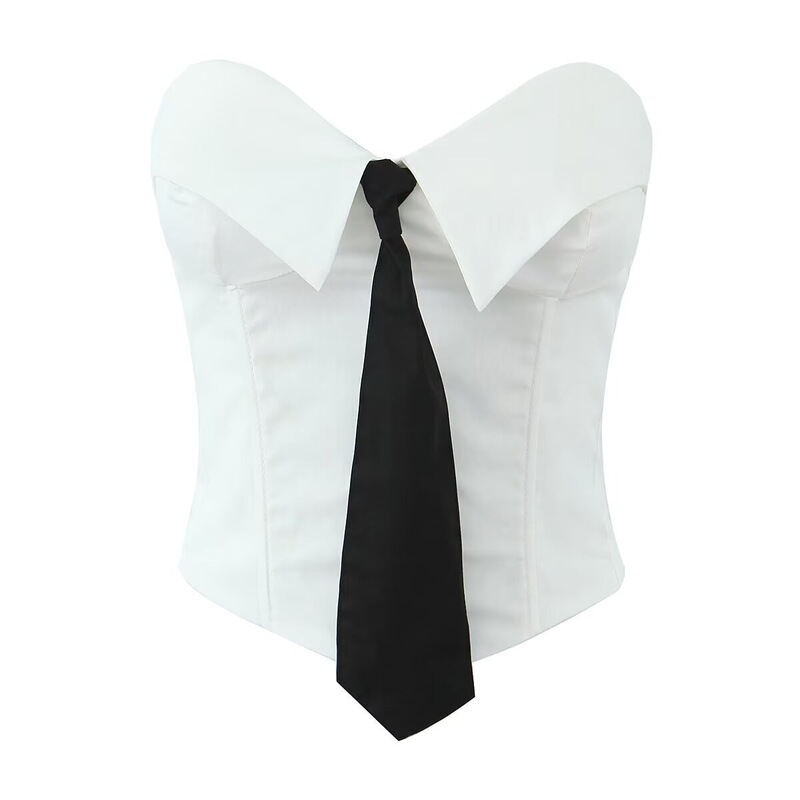 Kaopu Za European and American Style New Women's Versatile Fashion Tie Strapless Top Corset
