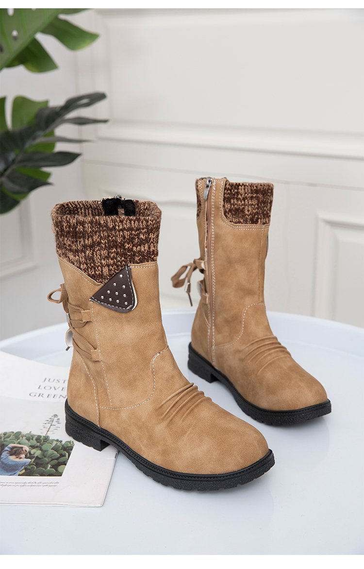 Large Size Short Boots Women Fashion Explosion Outer Boots Women Solid Color Low Heel Short Boots_voghion.com