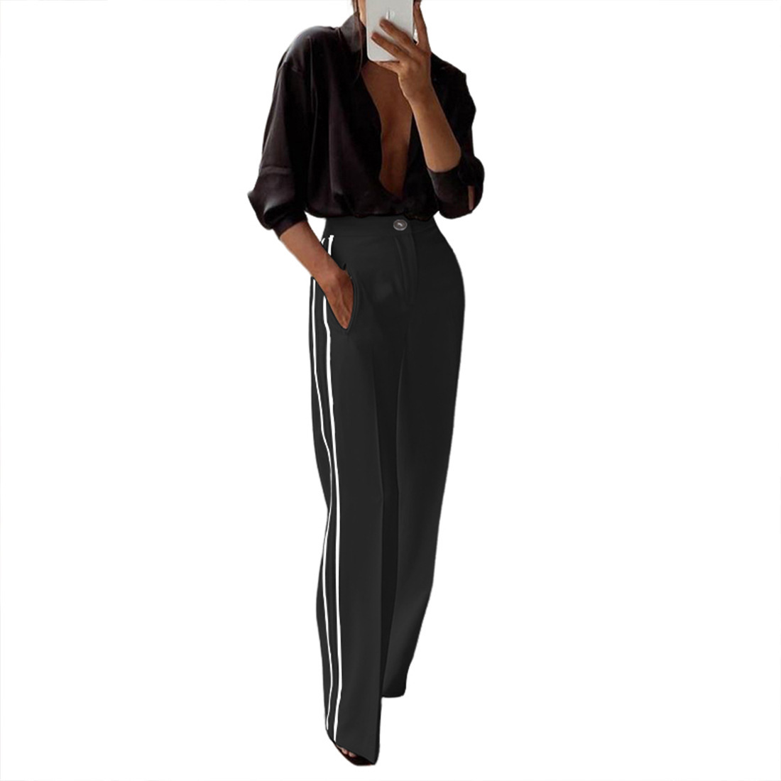 Women's Straight Leg Pants - Classic Comfortable Casual Trousers_voghion.com