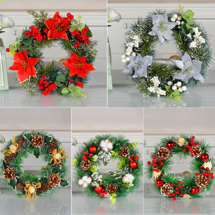 30cm Pine Cone Christmas Wreath Door Hanging 25/35cm Rattan Circle DIY Decorative Rattan Christmas Decorations