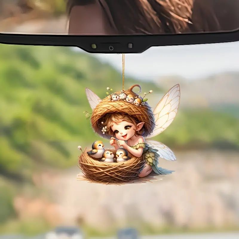 Nuevos adornos de Navidad pequeños ángeles navideños colgantes acrílicos planos transfronterizos colgantes para automóviles colgantes para el hogar image 3