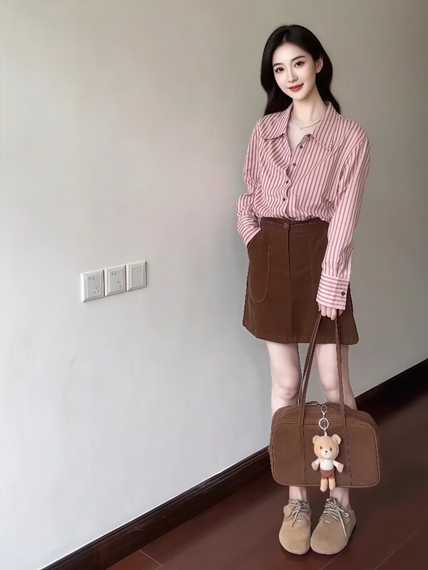 秋季女装2025新款韩系穿搭配一整套时尚巨好看高级感衬衫两件套|undefined