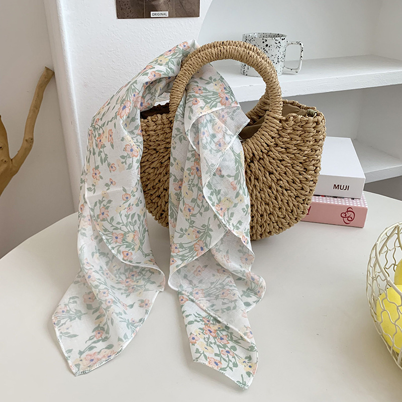 Cintas para el cabello, nueva impresión de letras coreanas, bufandas de seda, decoración profesional para mujeres, bufandas con bufandas cuadradas