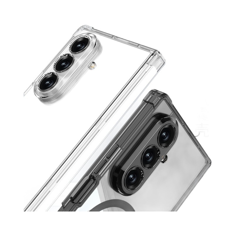 クロスボーダー Samsung Z Fold7 磁気電話ケース エアバッグ 落下防止電話透明保護カバー Magsafe ワイヤレス充電|undefined