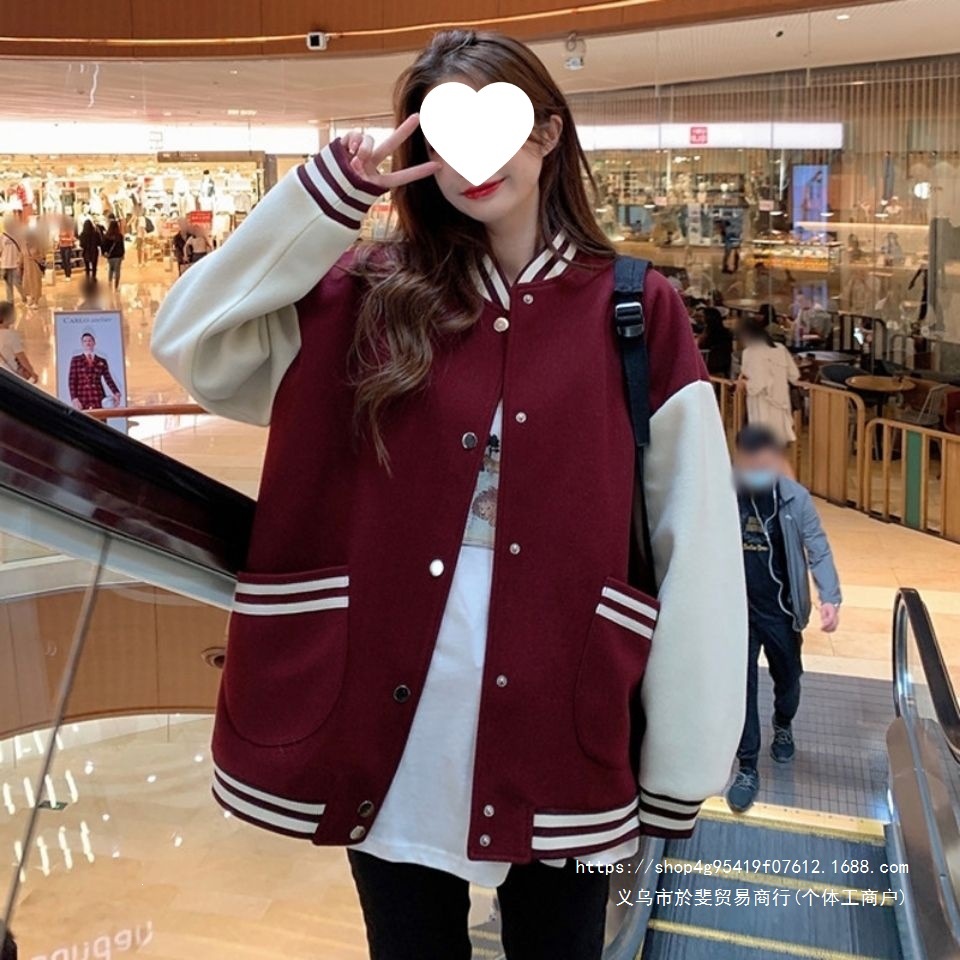 Hong Kong style baseball jacket for women, loose fit, versatile, Korean style, trendy 2026 new style jacket top.