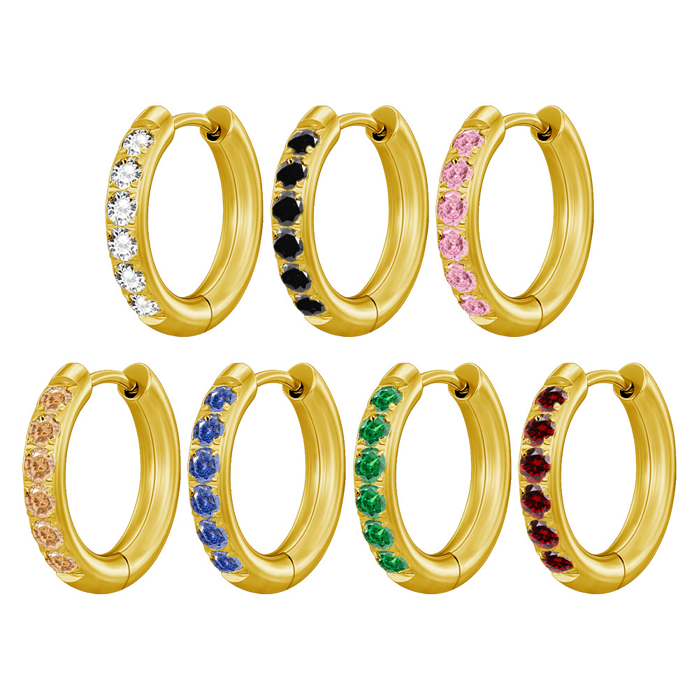 fashionable earrings stainless steel with zircon