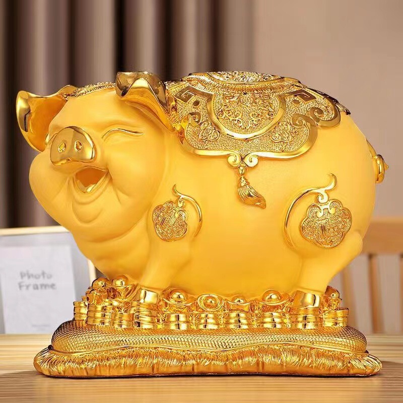 Large Gold Pig Ornaments Piggy Bank Piggy Bank Lucky Pig Year Children's Adult Creative Gift Pig Birthday Gift