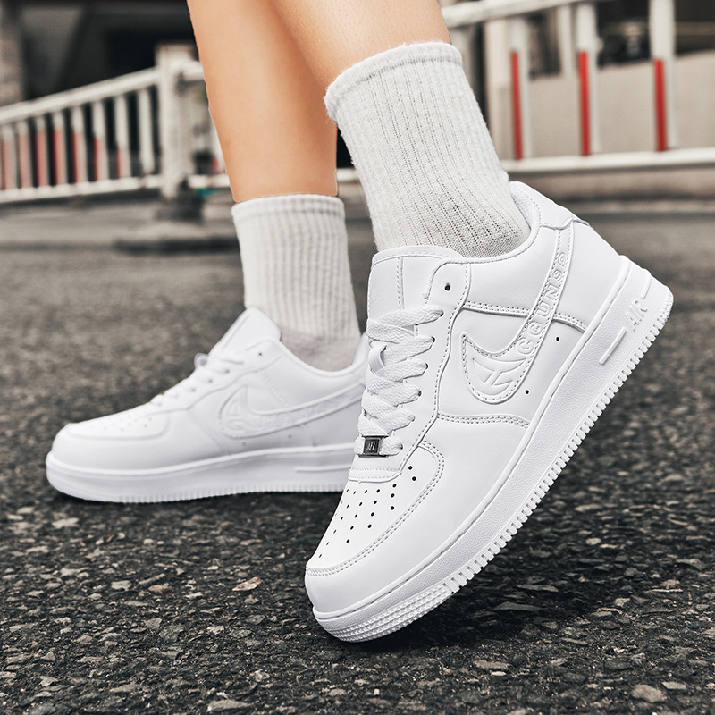 Nike Official Putian Shoes Men's Shoes Air Force One Af1 Classic White Black Hook Low-Top Sports Shoes Men's Shoes Casual Women's Shoes