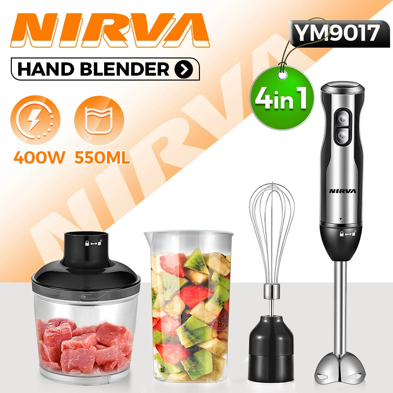 Многофункциональный электрический блендер NIRVA по европейскому стандарту — соковыжималка, регулируемые обороты, кухонный комбайн с четырьмя ножами