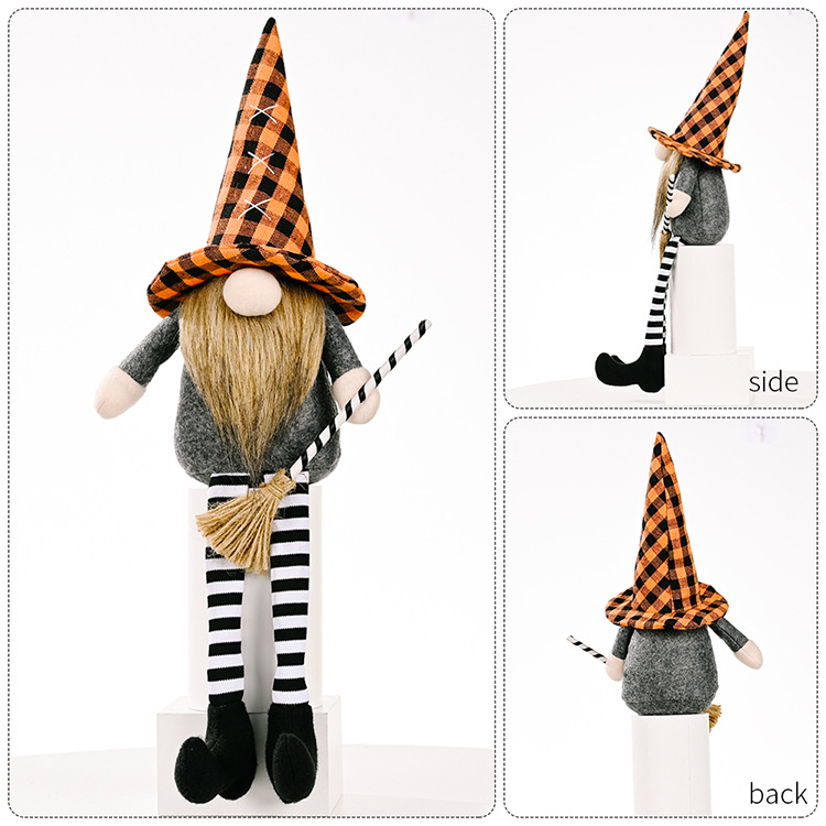 400g Weight Nonwoven Material Halloween Festival Multicolor, Black Color Wholesale Halloween Hanging Legs Rudolph Faceless Doll Decoration Nihaojewelry 4