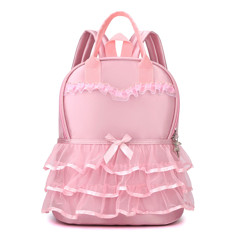 Bolso de práctica de ballet de encaje dulce bolsa de baile portátil de escuela intensiva de color sólido 2025 nueva mochila para niños