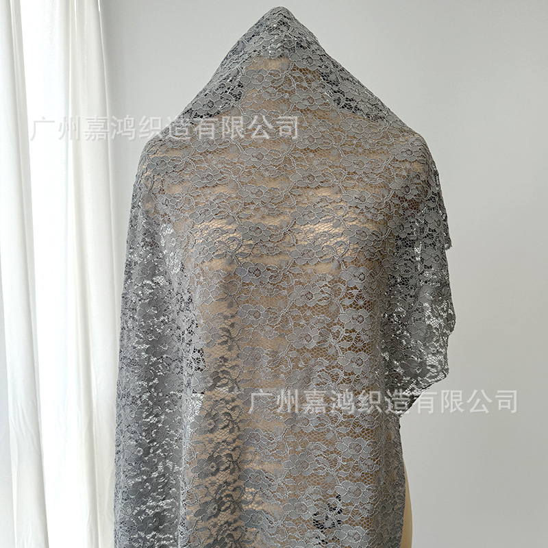 Tejido de encaje elástico de poliamonio, tejido de encaje tridimensional para hacer falda, vestido, tela de base suave y cómoda