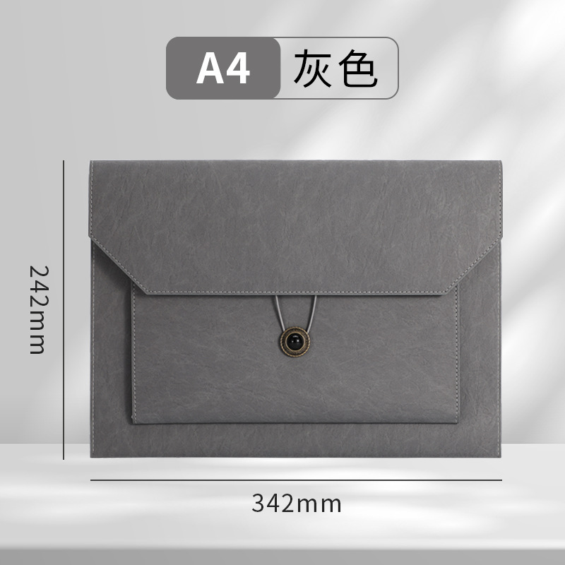 Bolso de archivo comercial de imitación de cuero transfronterizo A4 bolsa de archivo de almacenamiento de gran capacidad bolsa de archivo de logotipo empresarial al por mayor