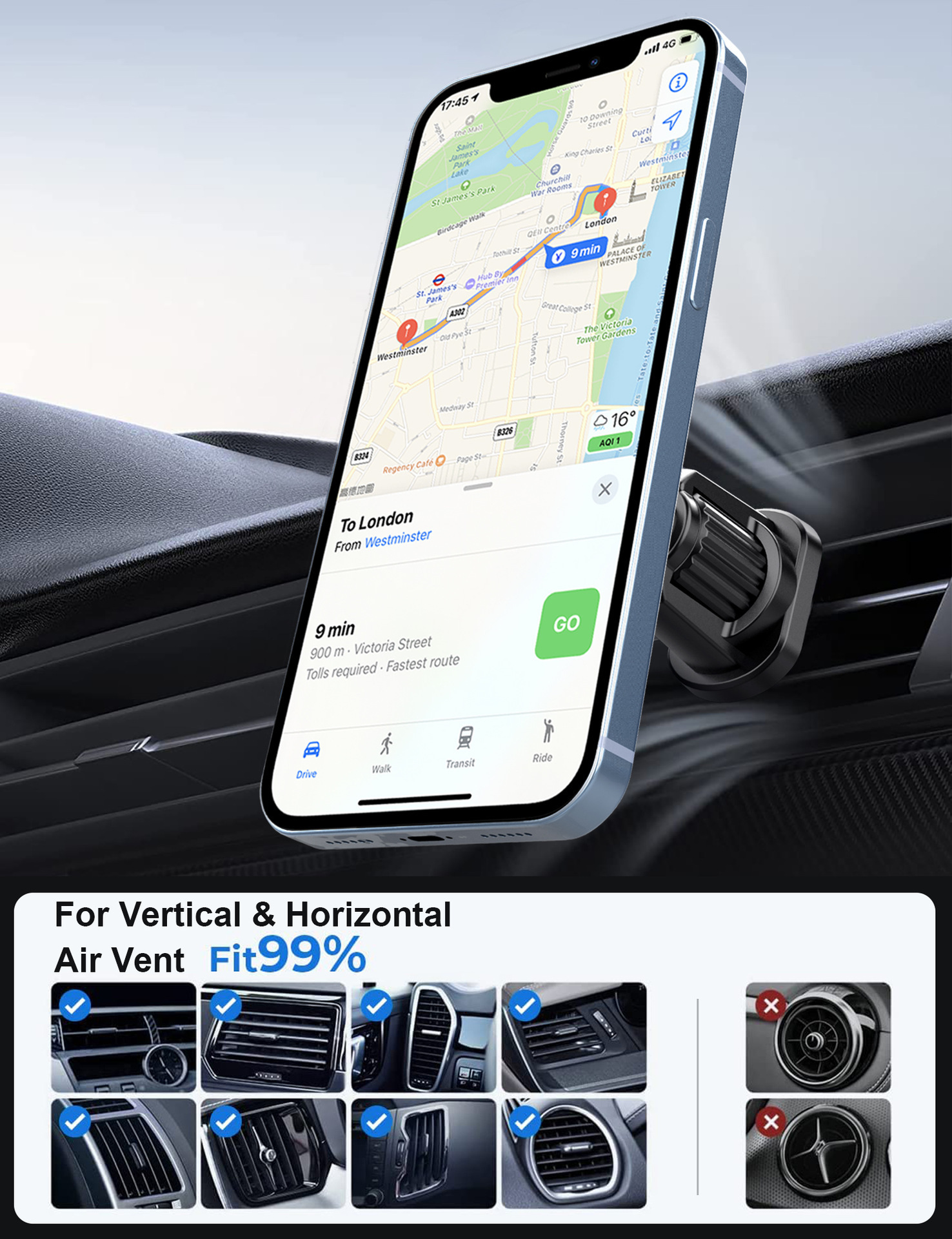 New magnetic car mount for new energy vehicles, rotatable phone navigation strong suction holder for the center console