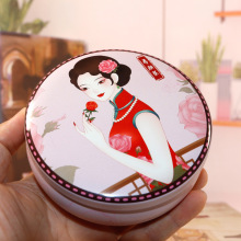 现货定制中号圆鼓形糖果巧克力食品马口铁盒茶叶盒蜡烛罐圆形中号