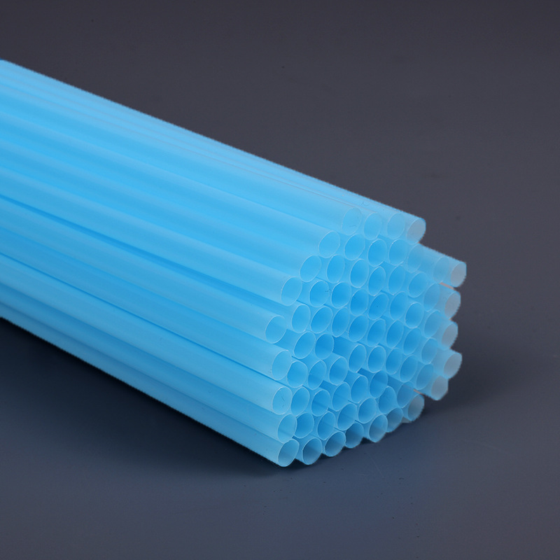 Paja de plástico desechable transfronteriza 6*260mm tubo recto PP niños hechos a mano material de bricolaje decoración de cóctel 12 colores