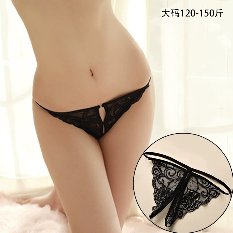 Женские ажурные бикини с открытым пахом, прозрачное секси белье, one size (плюс‑сайз)