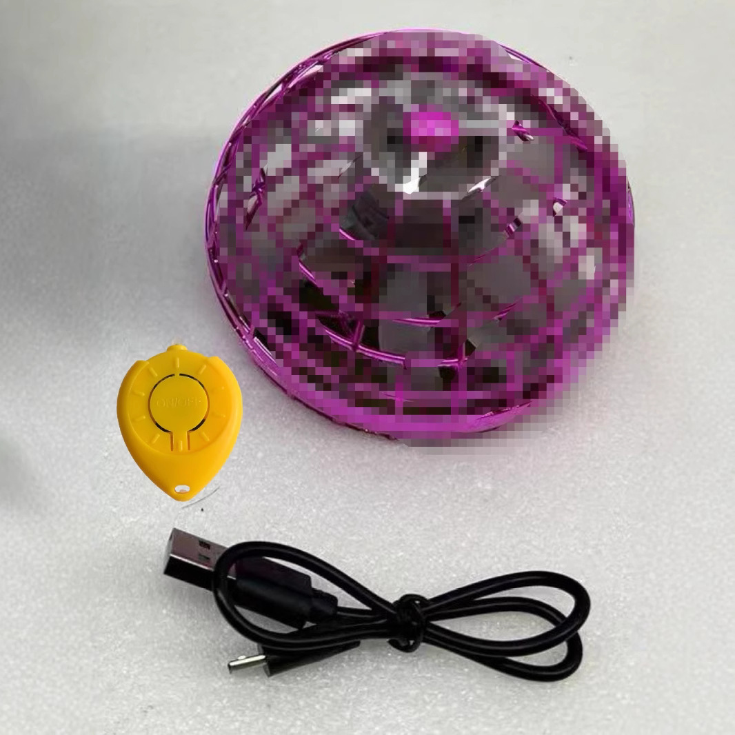 Transfronterizo inteligente inducción giroscópico balón de vuelo mágico balón de suspensión luminoso UFO platillo volador giroscopio de punta de dedo